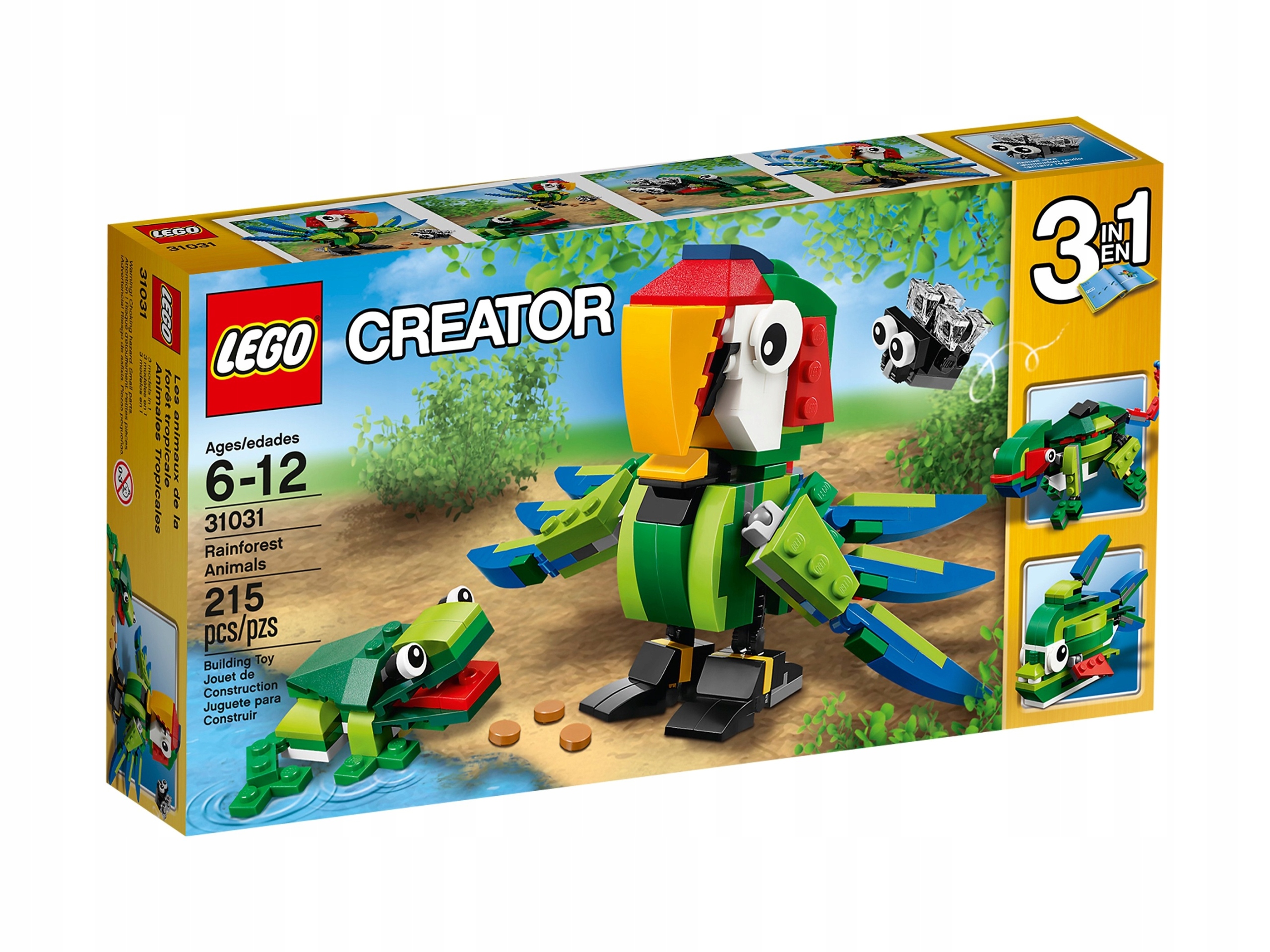 Lego Creator 3v1 31031 Zvířata z deštného pralesa Nové