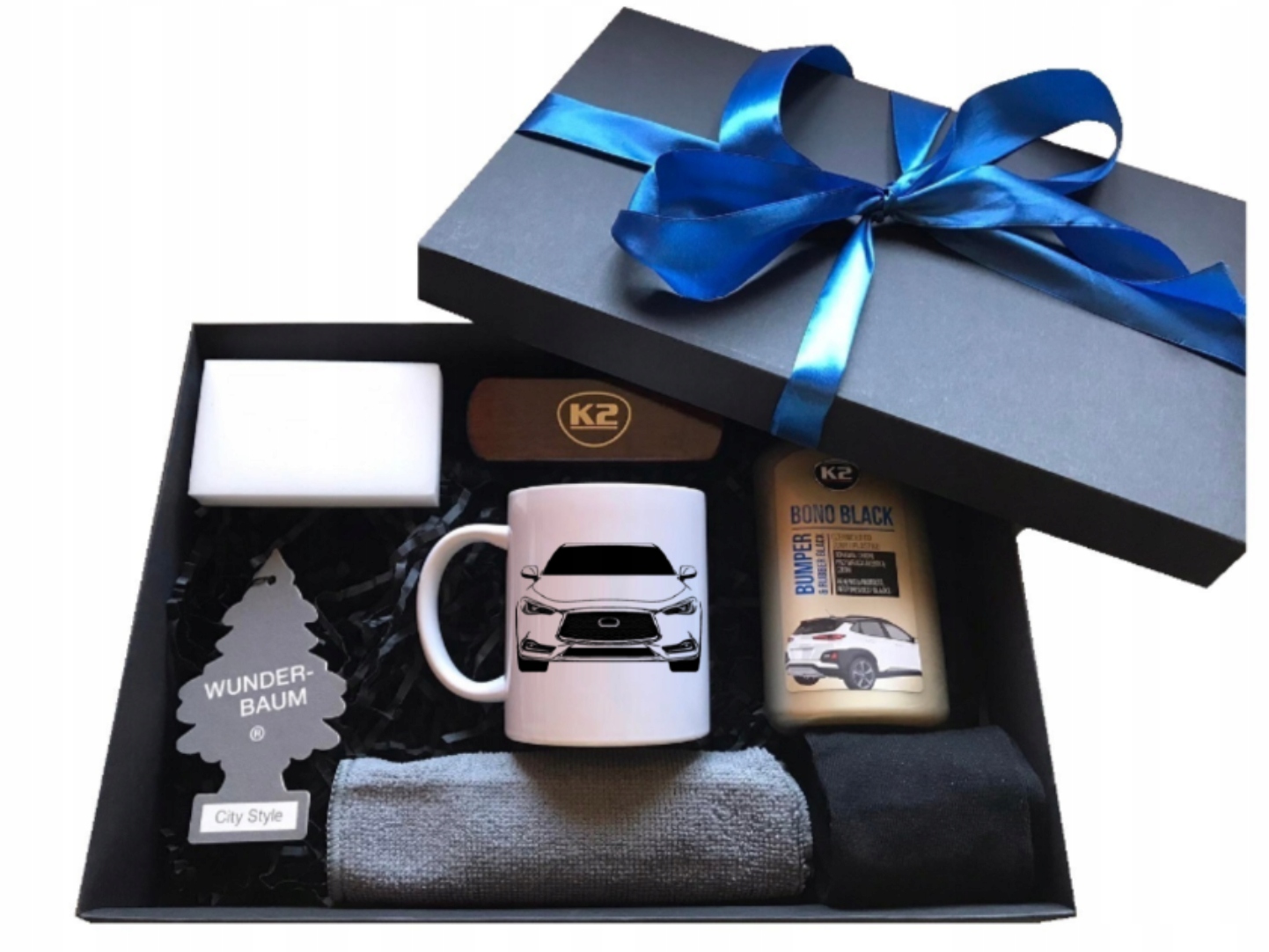 Hrnek box pro řidiče auta Infiniti sada dárek do auta vychytávky