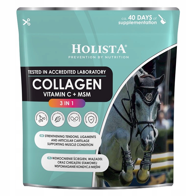 Holista Equine Collagen 3 in 1 600g Kolagen Wsparcie Stawów i Mięśni Koni