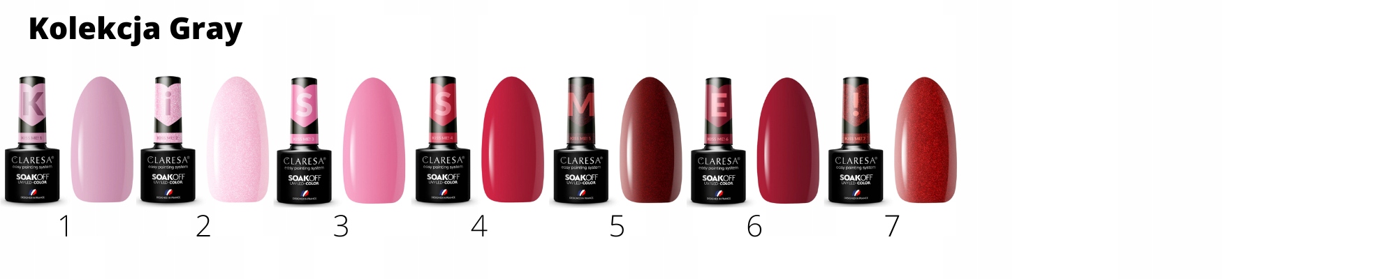CLARESA Lakier Hybrydowy Gray 206 5g Kolor Odcienie szarości i srebra