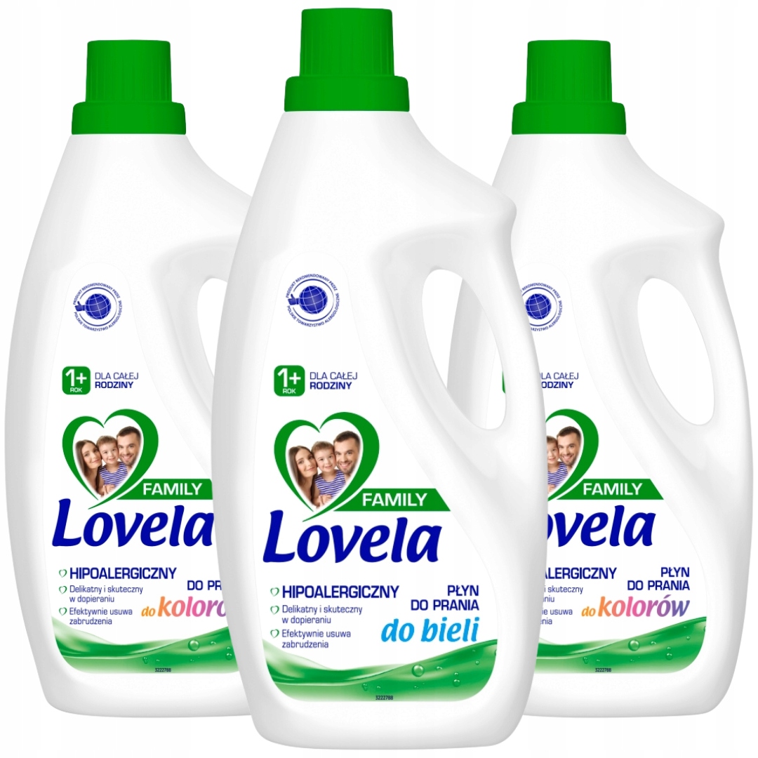 Levně Lovela Family Tekutý prací prostředek na bílé prádlo 3x1,85L