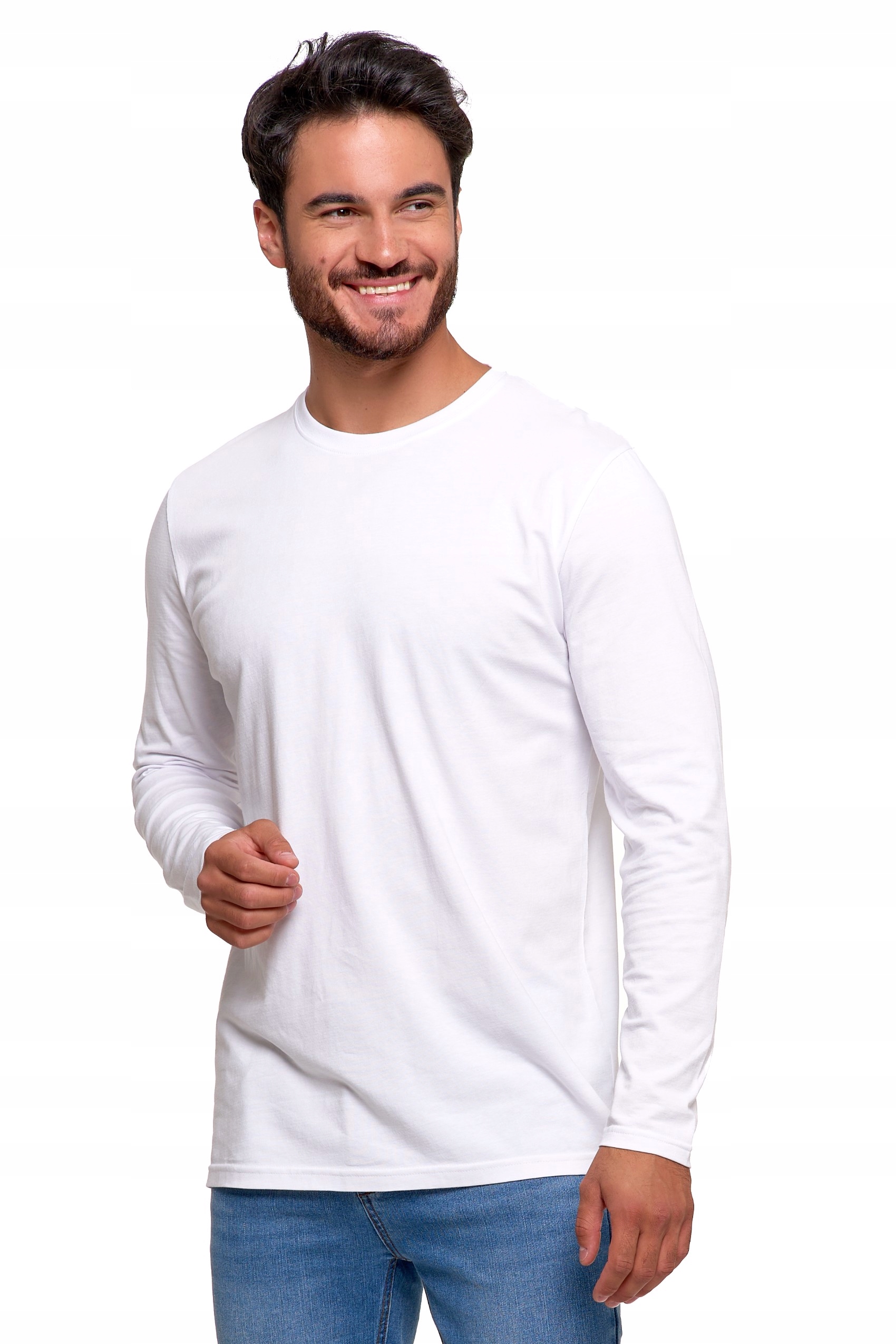 BIAŁA KOSZULKA Z DŁUGIM RĘKAWEM MĘSKA MORAJ - S Marka Moraj