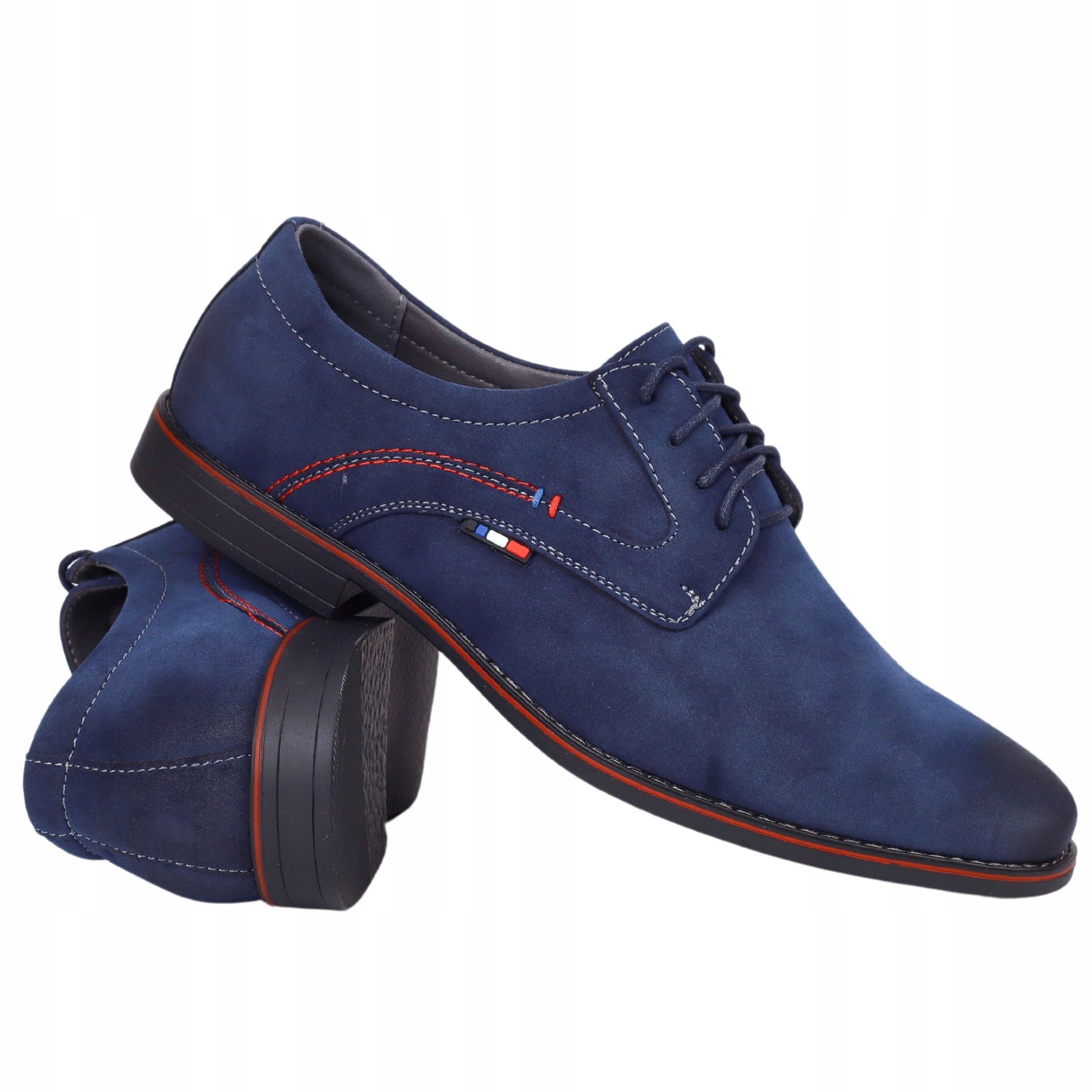 BUTY MĘSKIE WIZYTOWE ELEGANCKIE PANTOFLE WIĄZANE LEKKIE SZYTE Marka inna