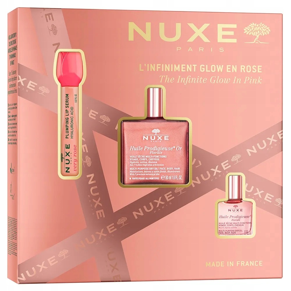 Nuxe The Infinite Glow In Pink zestaw suchy olejek z drobinkami 50ml