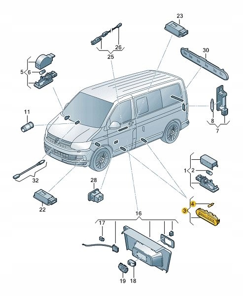 LAMPKA PROGU STOPNIA VW Multivan T5 ASO Numer katalogowy części 7E5947415AD