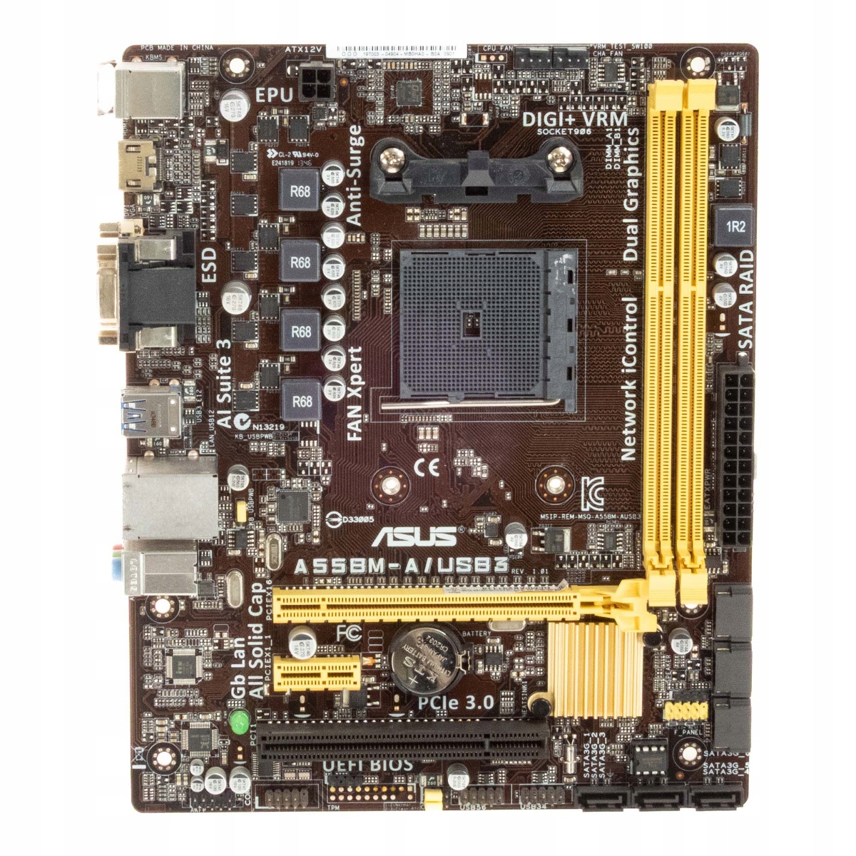Asus A55BM-A/USB3 Socket FM2 DDR3 PCIe Pci Sata microATX