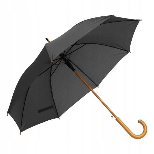 

Parasol szary automat długi drewniana rączka XL