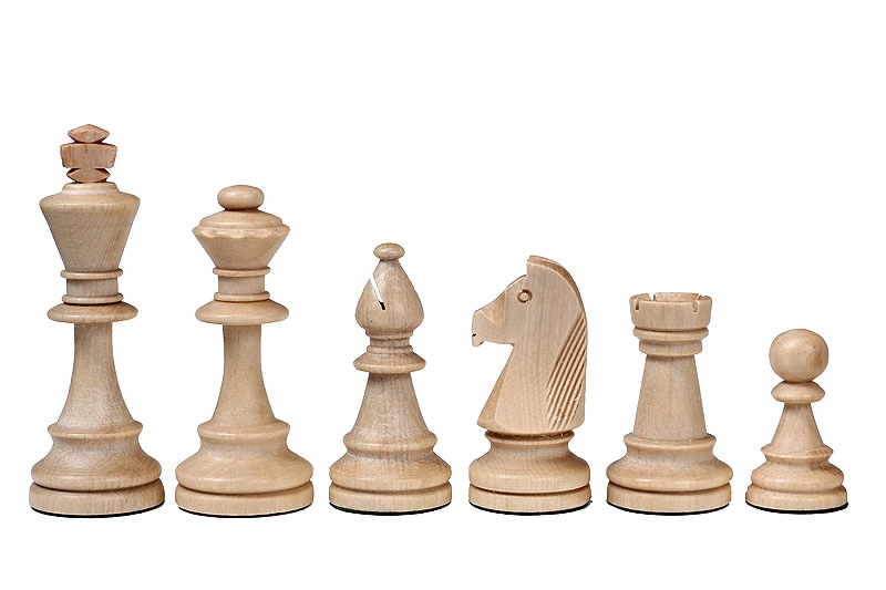 Drewniane figury szachowe nr 6 - CIĘŻKIE! Stan opakowania oryginalne