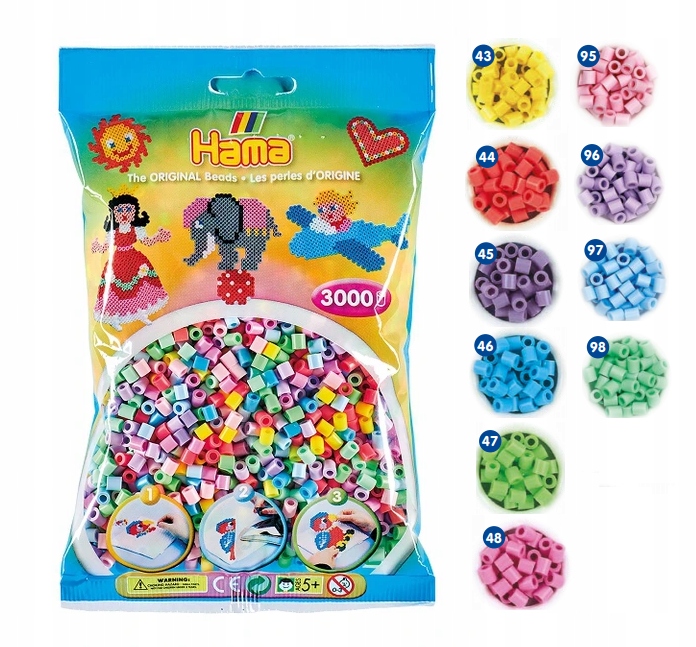 

Koraliki Hama MIDI 3000 201-50 Kolor MIX Pastelowy
