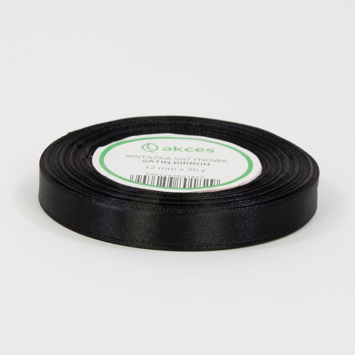 

Tasiemka satynowa wstążka czarna 12mm 32metry