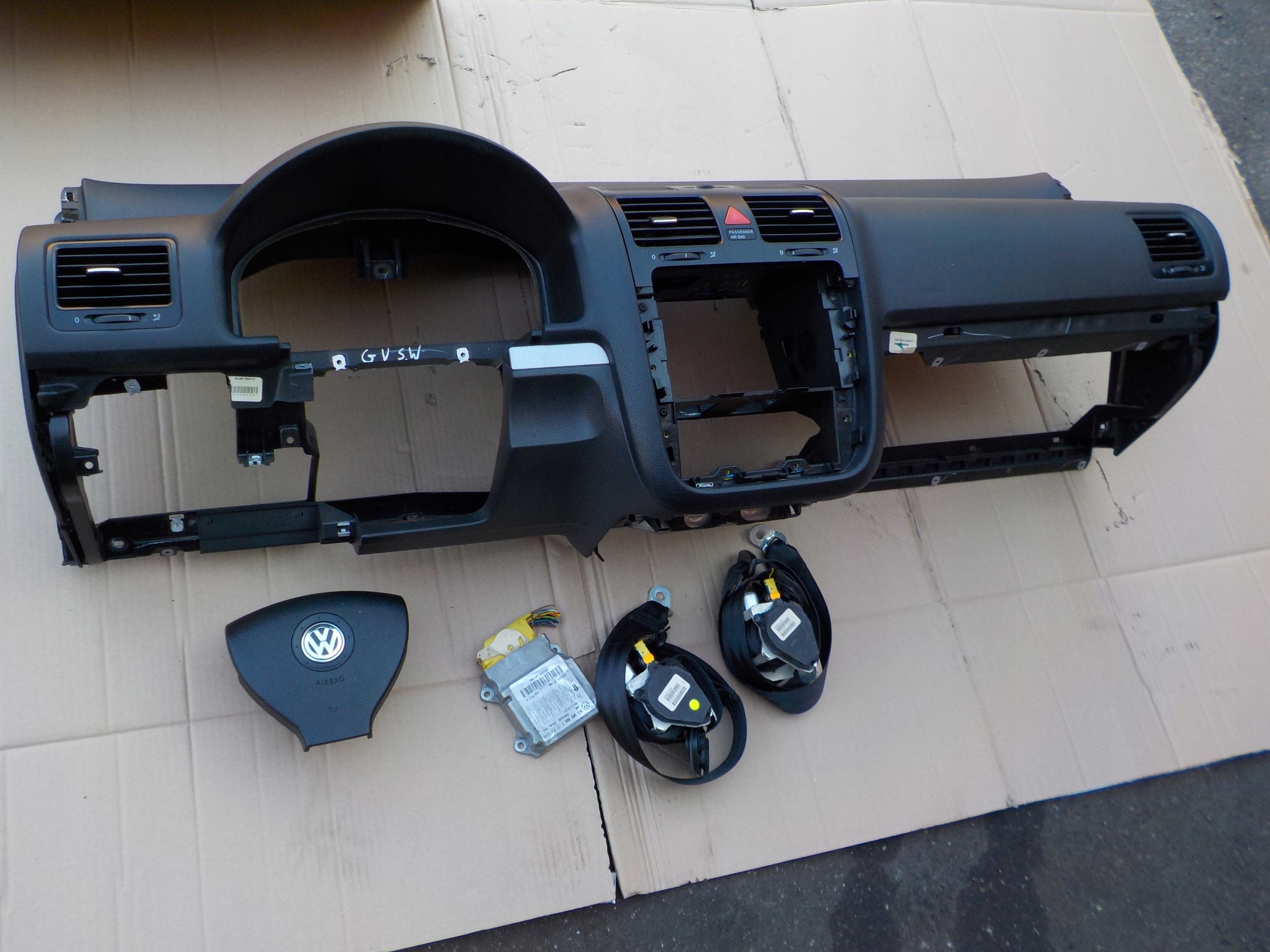 console airbag tension belts komplet vw golf V kombi 2007r