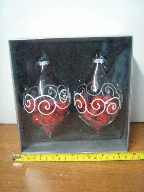 bombki szklane 2szt.  sopel 13cm   | 3787,3679 — 3
