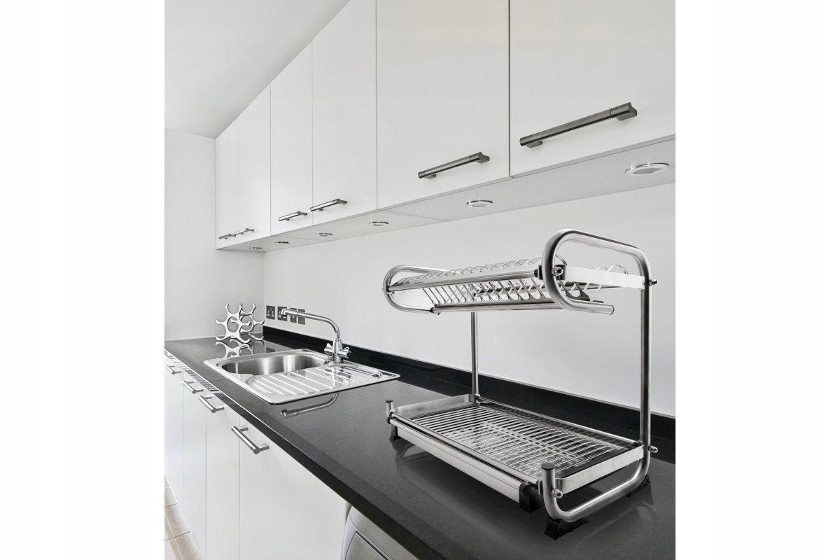 Voľne stojaca dvojúrovňová odkvapkávačka Gtv H=340 L=482 W=240 inox OC-A0450-06