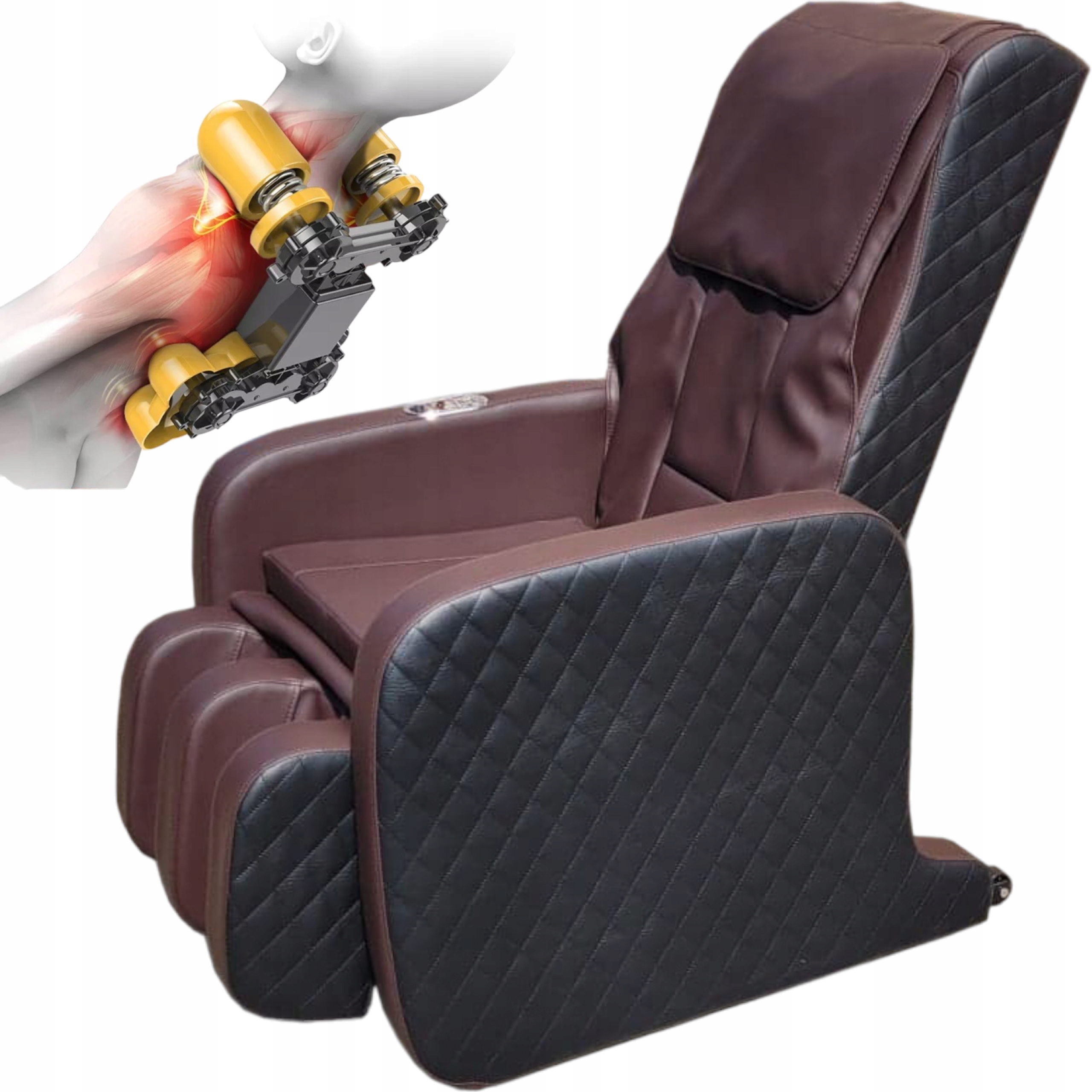 Fotel masujący Shiatsu rozkładany Do masażu Masażer z pilotem wibracyjny 8D Głębokość produktu 90 cm