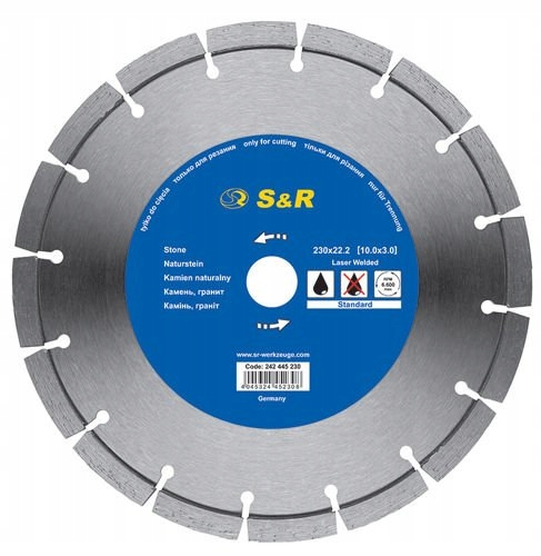 S & R алмазний диск для граніту 230/1, 8 мм.