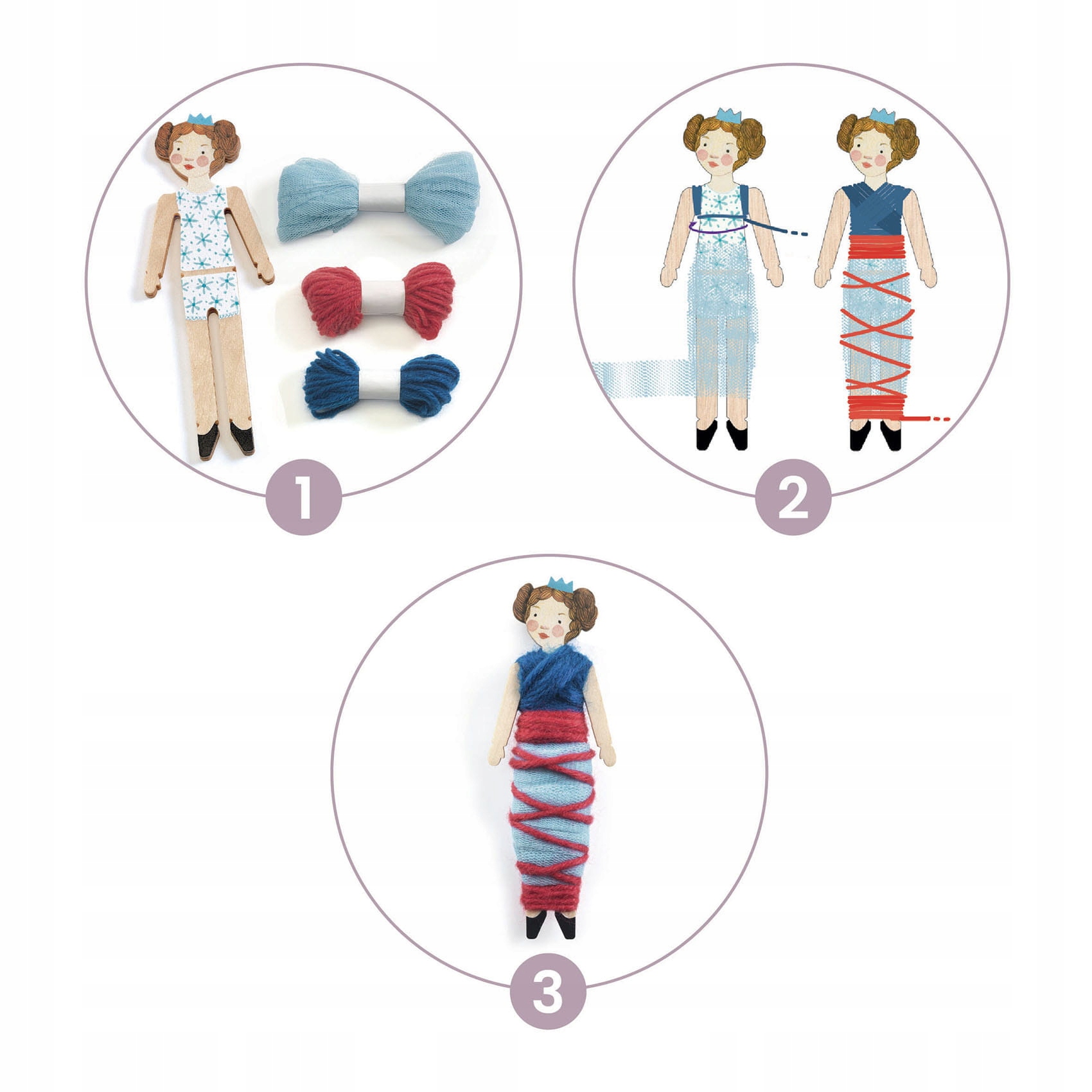 Zrób to sam Laleczki Djeco - Słodka Noc Szerokość produktu 20 cm