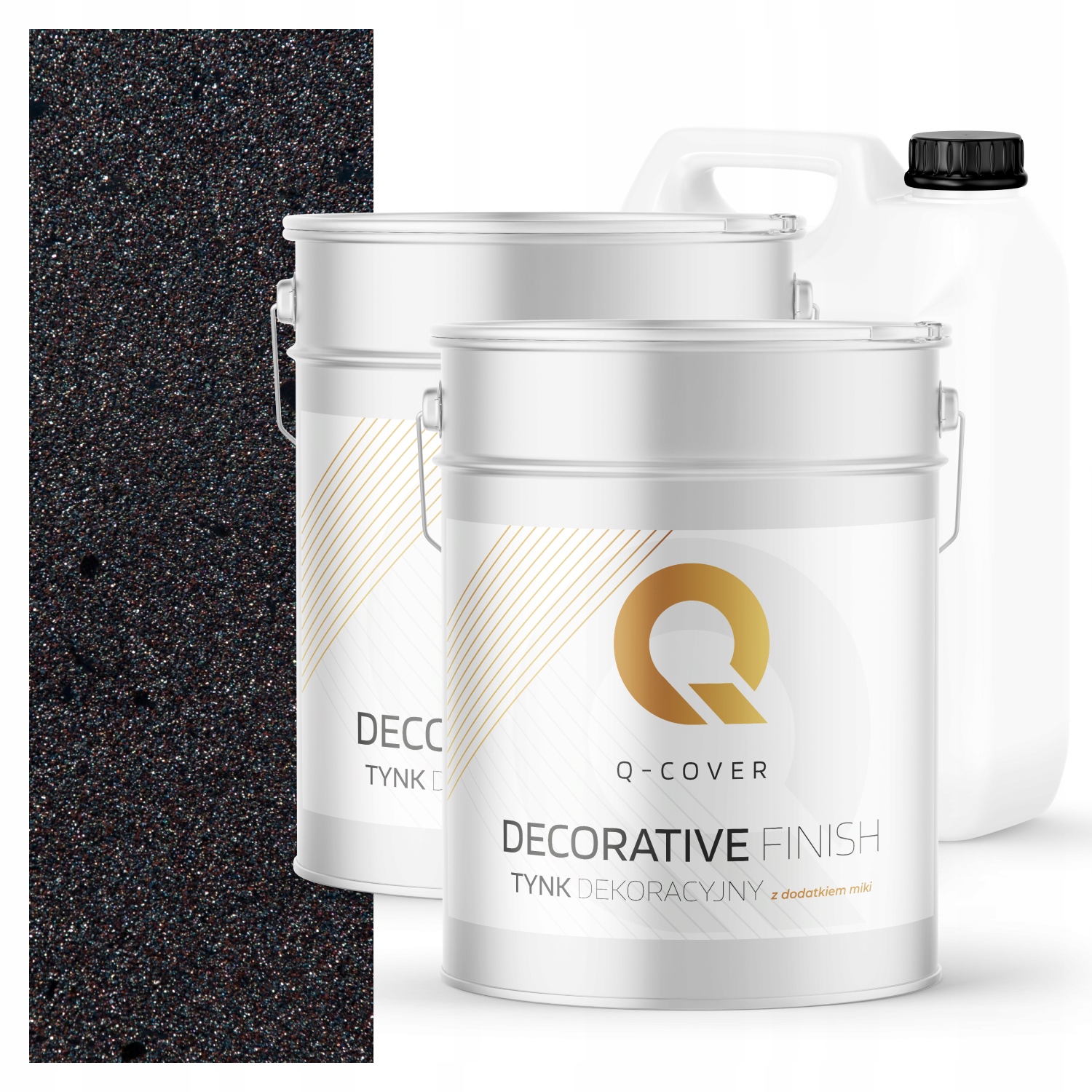 Dekorativní Omítka Sada Na 7 m2 Tmavě Šedá Hnědá S Černou Mikou Půda D922