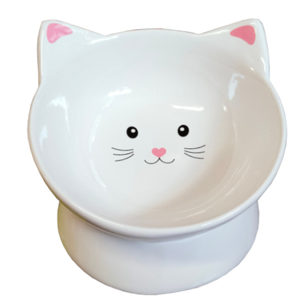 

Yarro miska ceramiczna 13cm biały kot na podstawie