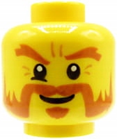 

Lego głowa główka figurki męska, rude wąsy, brwi