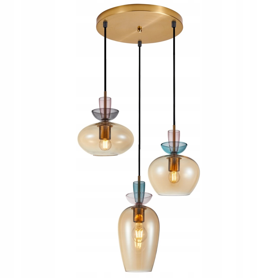 Lampa sufitowa wisząca złota żyrandol do salonu, sypialni, pokoju Fanda