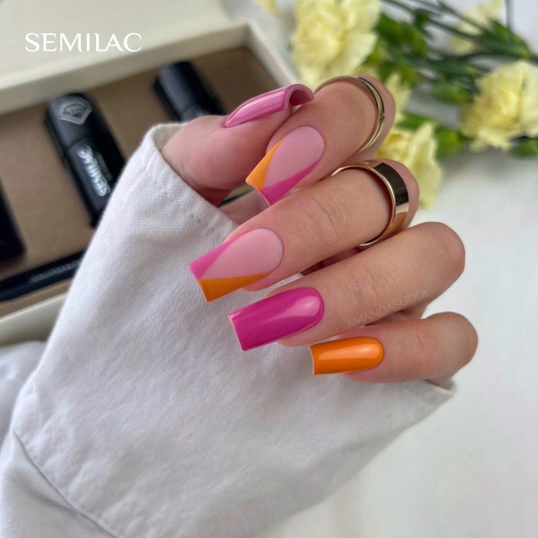 SEMILAC 391 Raspberry Charm Lakier hybrydowy 7ml Kolekcja Love is in the nails