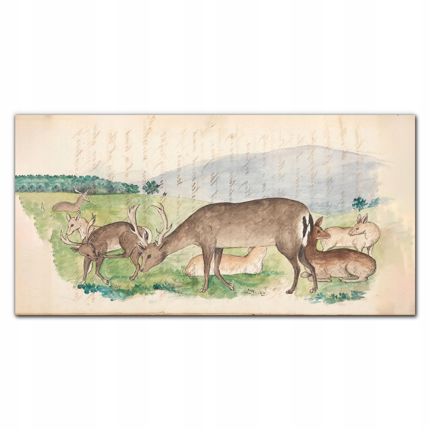 

Obraz z nadrukiem 120x60 Jeleń zwierzęta rysunek