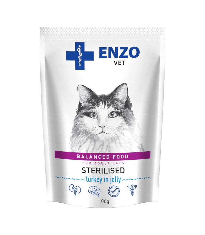 10x Enzo Vet Sterilised krůta v želé 100 g
