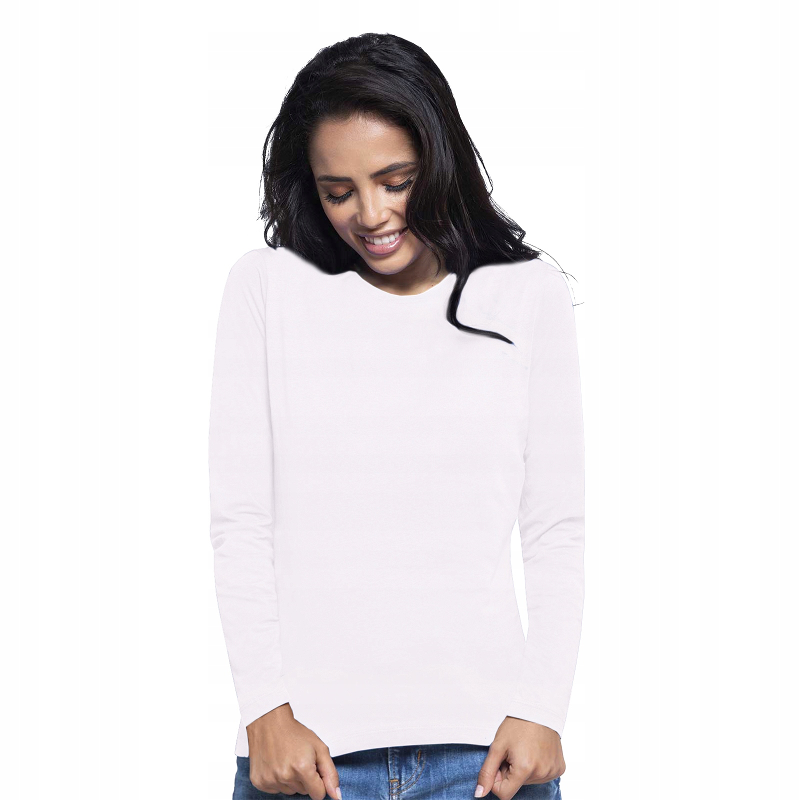 

Bluzka damska z długim rękawem Jhk biała 2XL