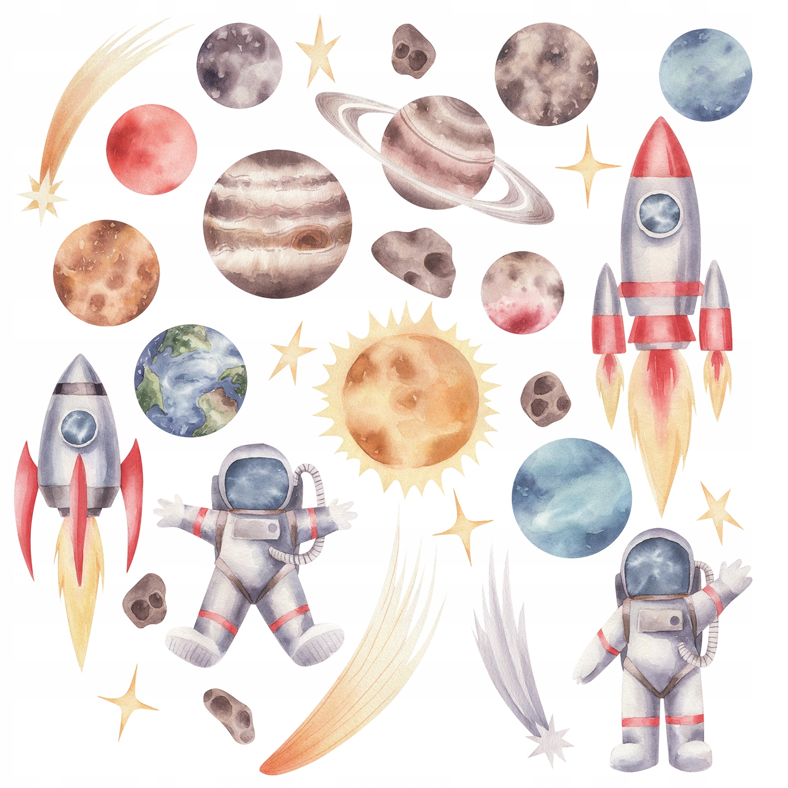 naklejki na ścianę dzieci kosmos planety gwiazdy
