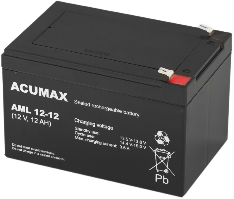 AKUMULATOR BATERIA AGM VRLA ACUMAX AML 12Ah 12V AML12-12 AML12 UPS F2 T2