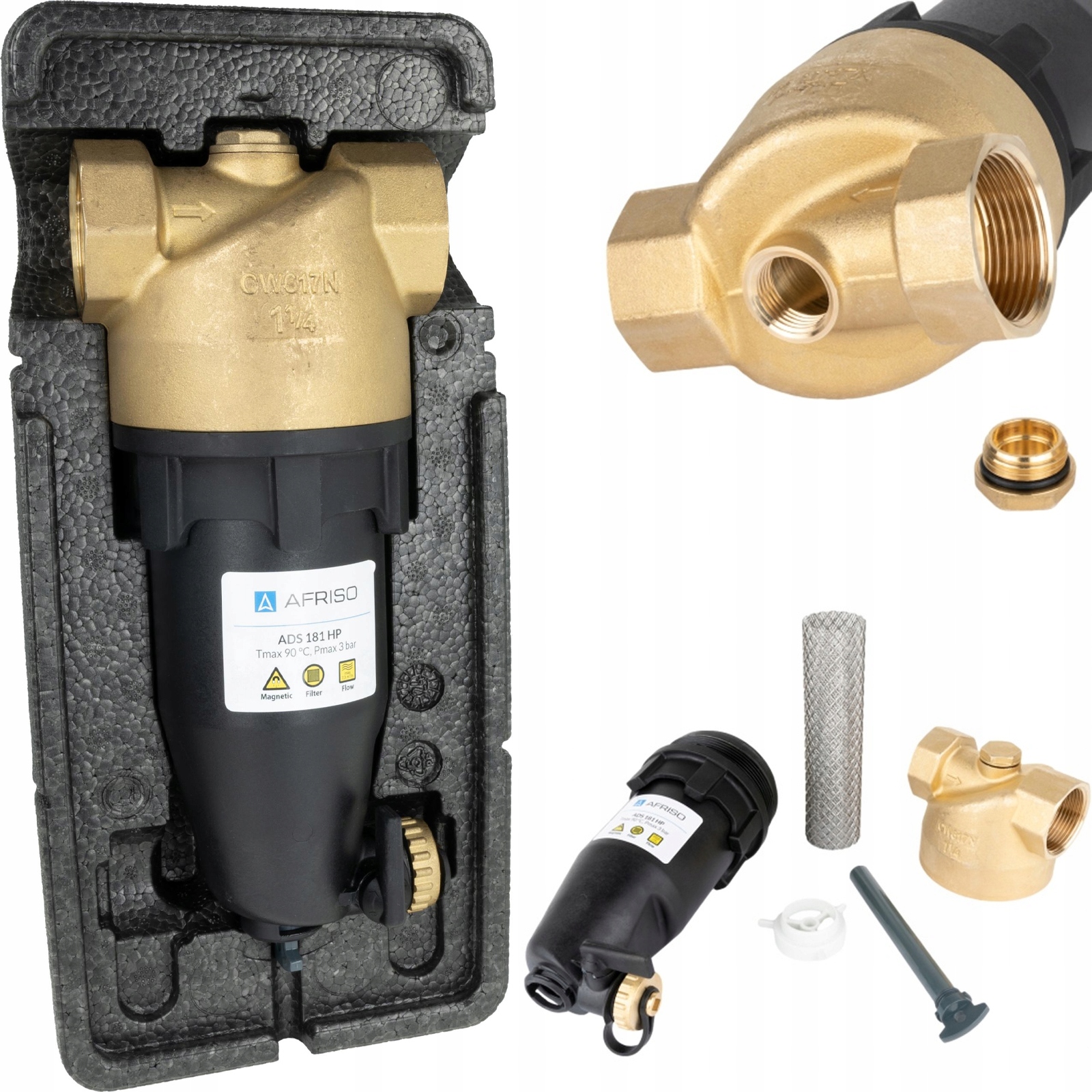 Magnetický Separátor Filtra Nečistôt ADS181 Afriso DN32 5/4" Izolácia