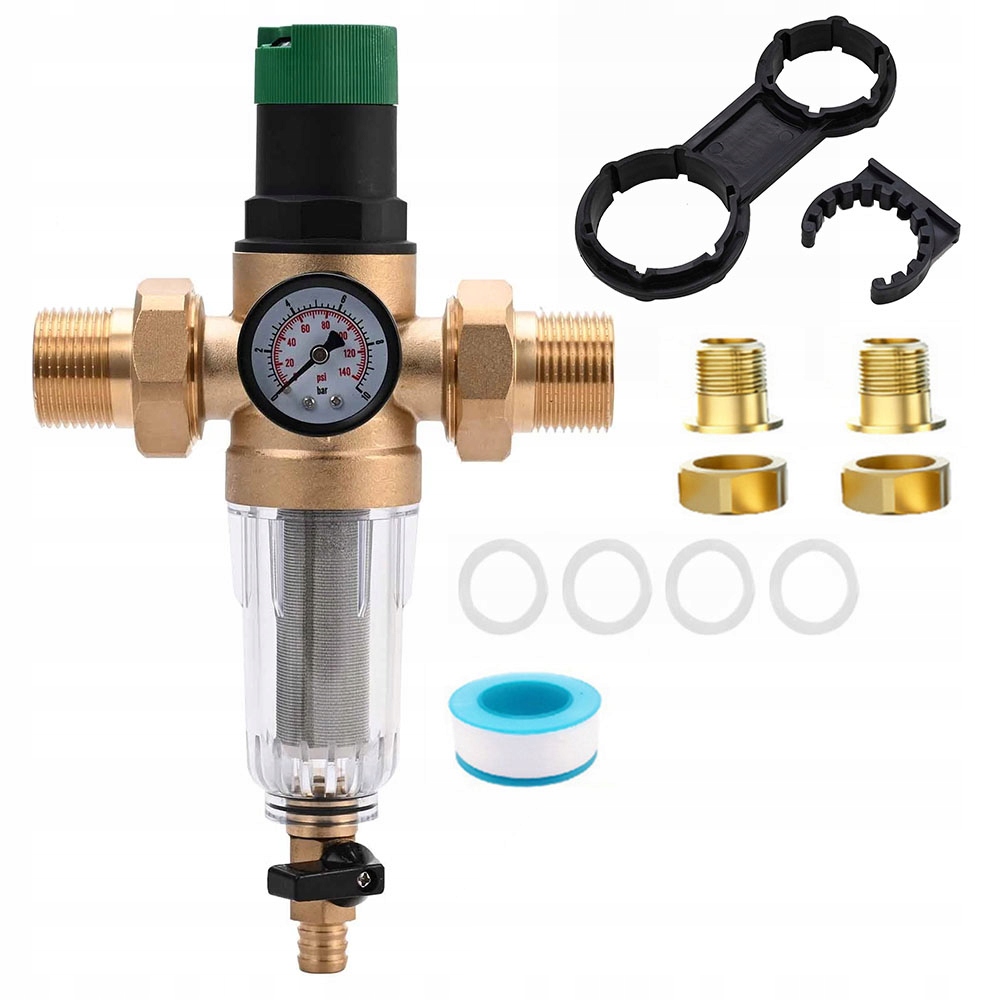 Reduktor S Manometrem Filtr Na Vodu 3/4" DN20 se zpětným proplachem