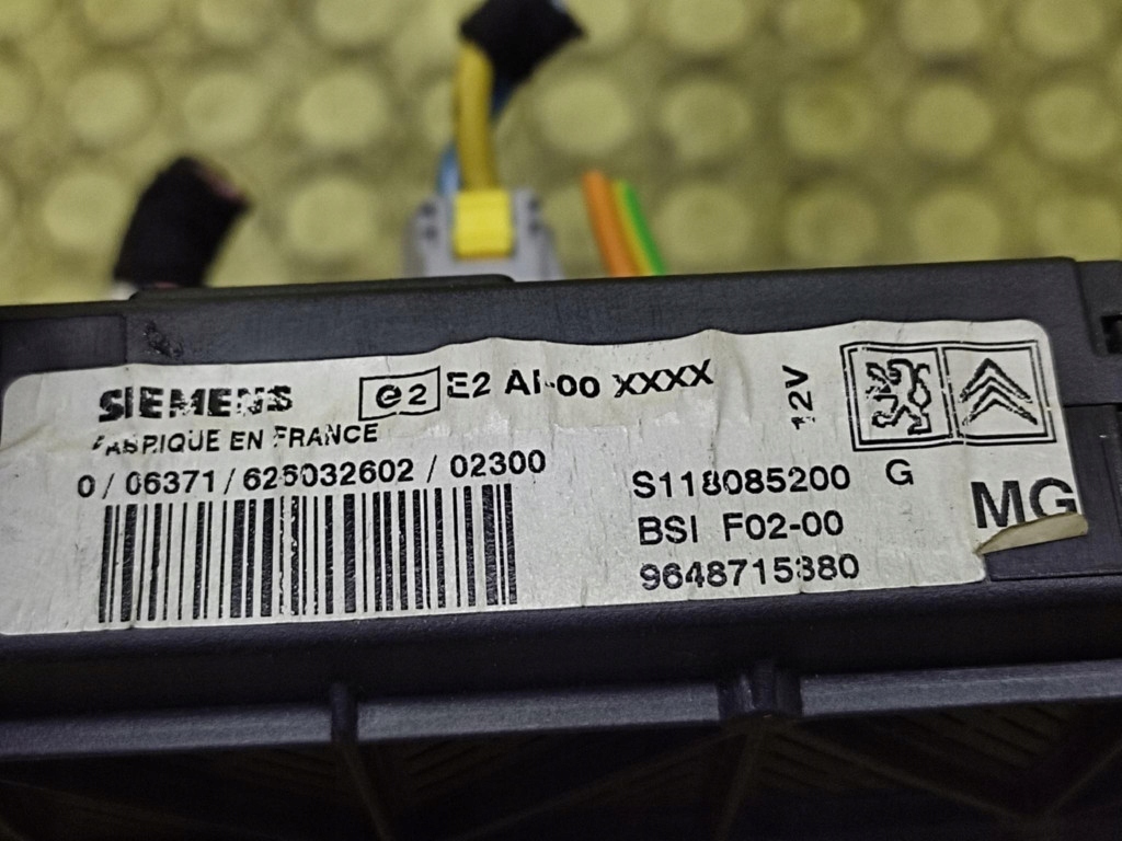 CITROEN C3 1.4 HDI module compartment BSI 9648715380