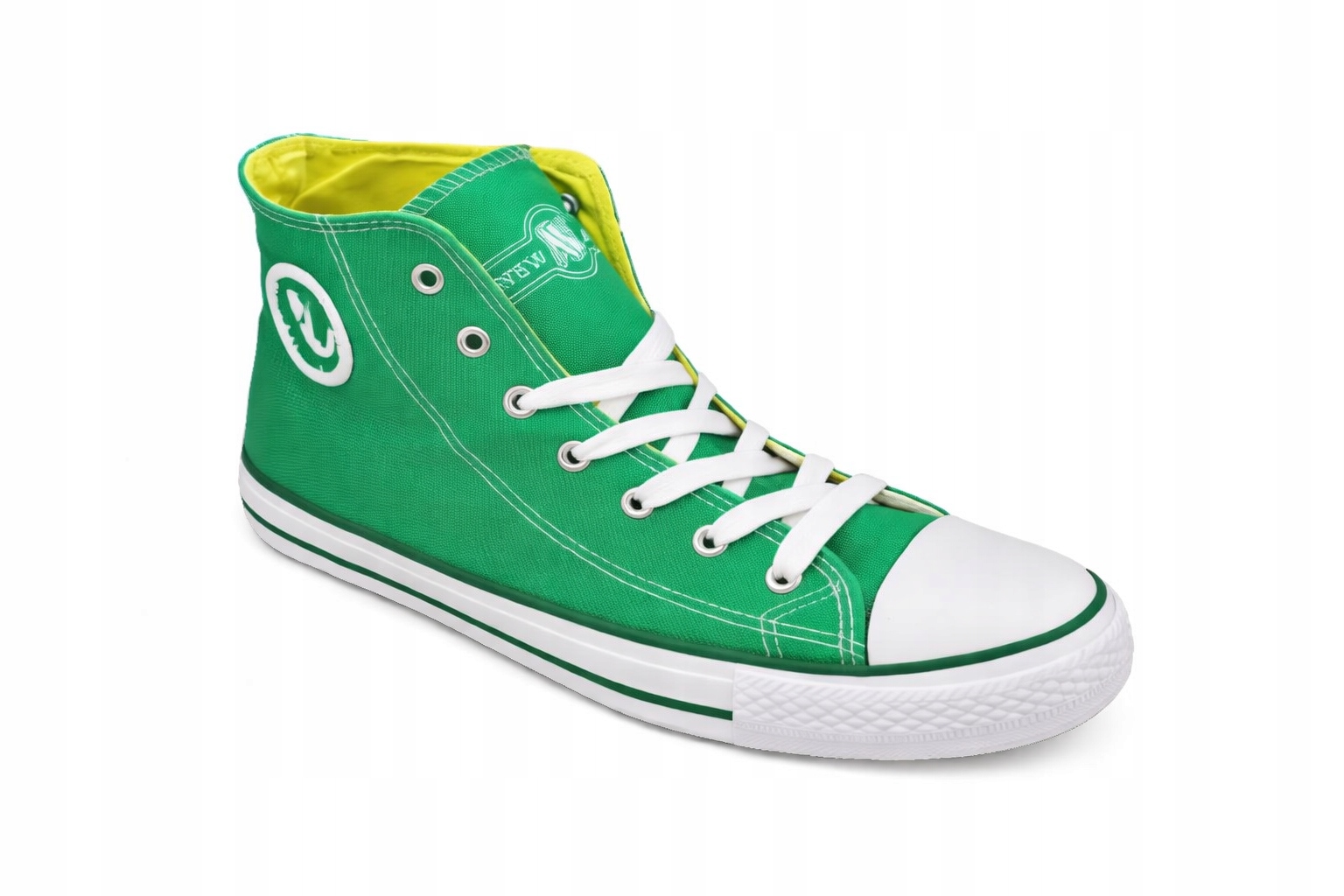 Wysokie trampki męskie zielony New Age tenisówki za kostkę tekstylne modne