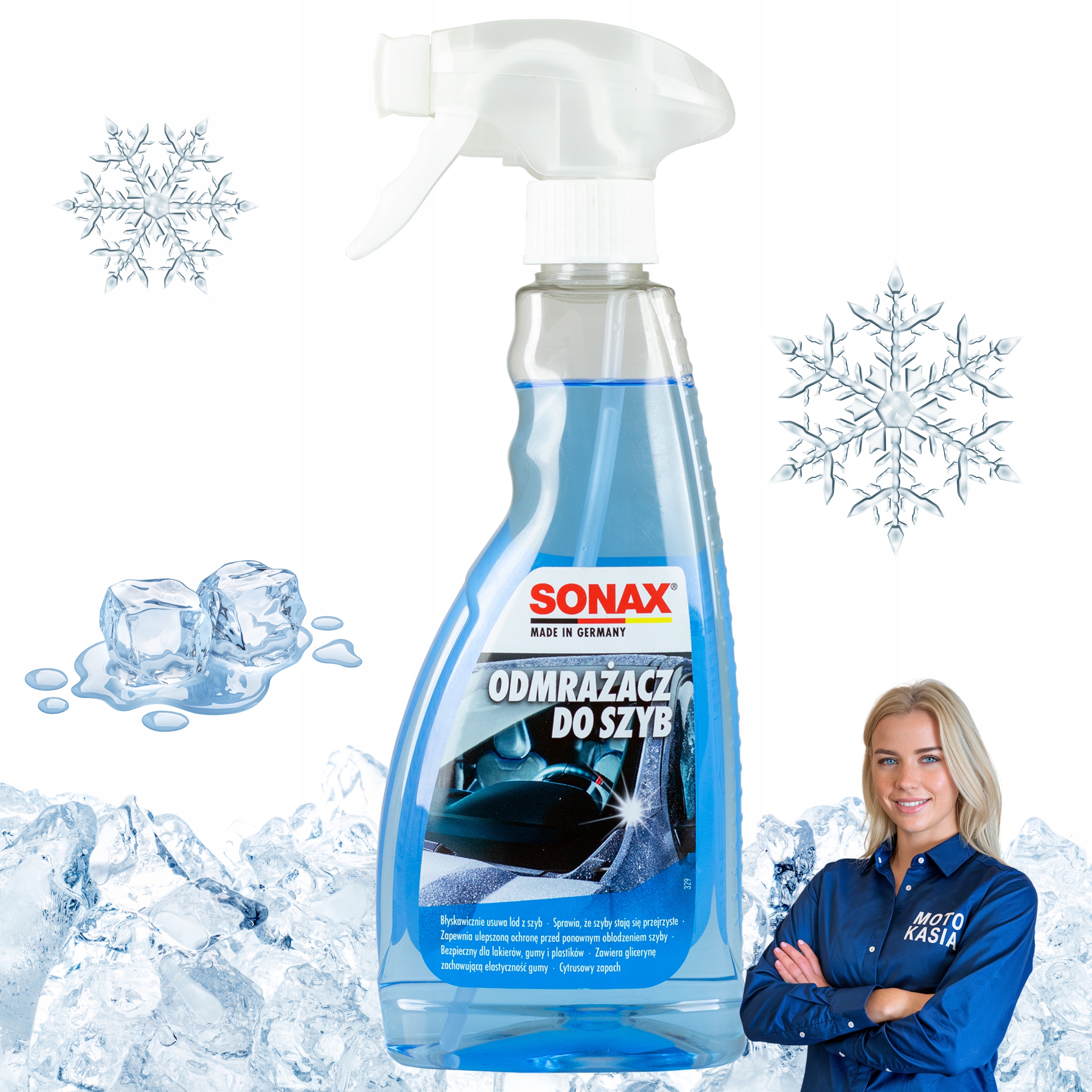Odmrażacz Do Szyb i Lusterek Sonax 500 ml Usuwa Lód i Chroni Przed Lodem