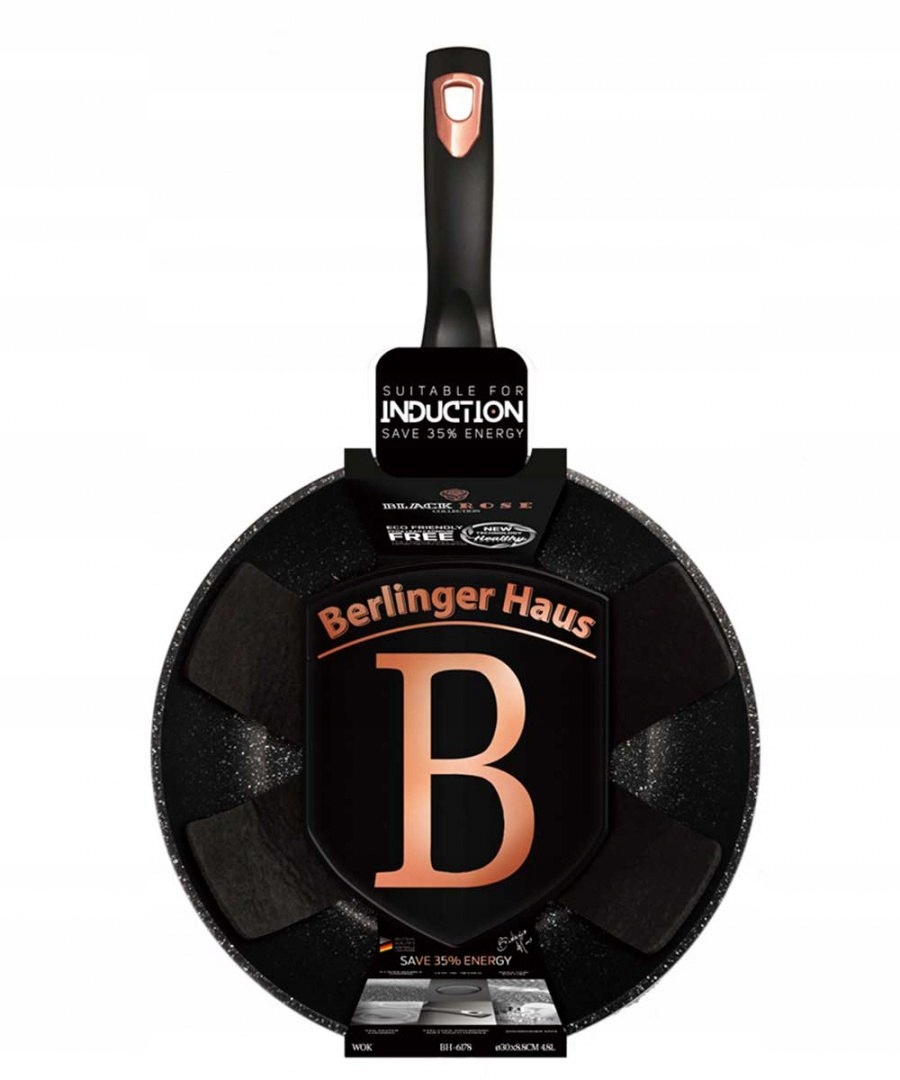 WOK GRANITOWY 30cm BERLINGER HAUS BLACK ROSE BH-6178 Typ powłoki marmurowa