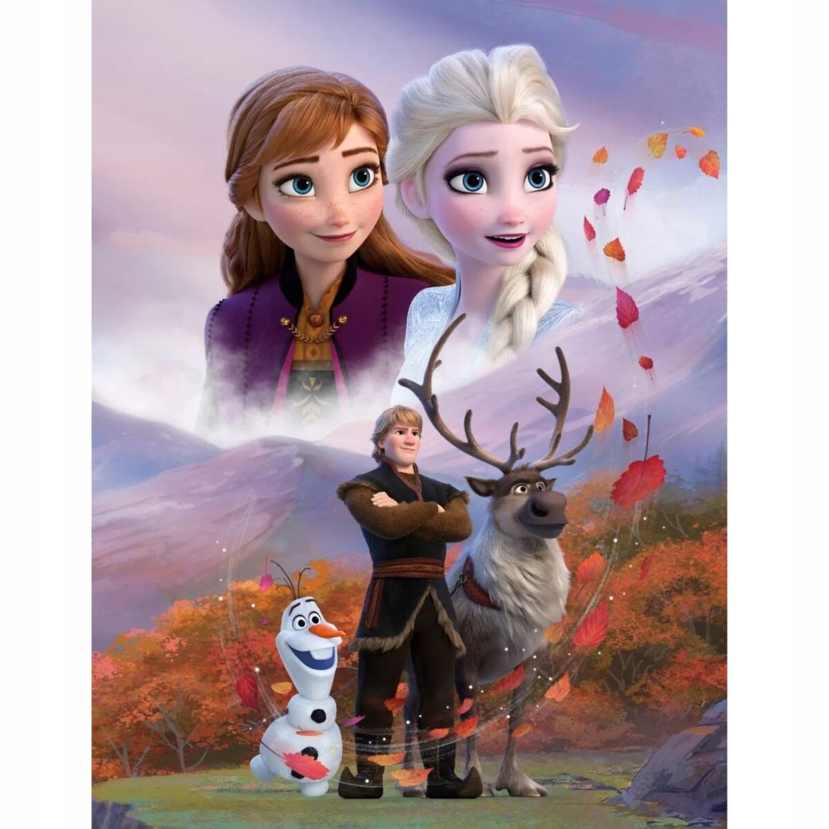 Koc polarowy Frozen, Elza, Anna, Kristoff, Olaf 6324 130x170cm