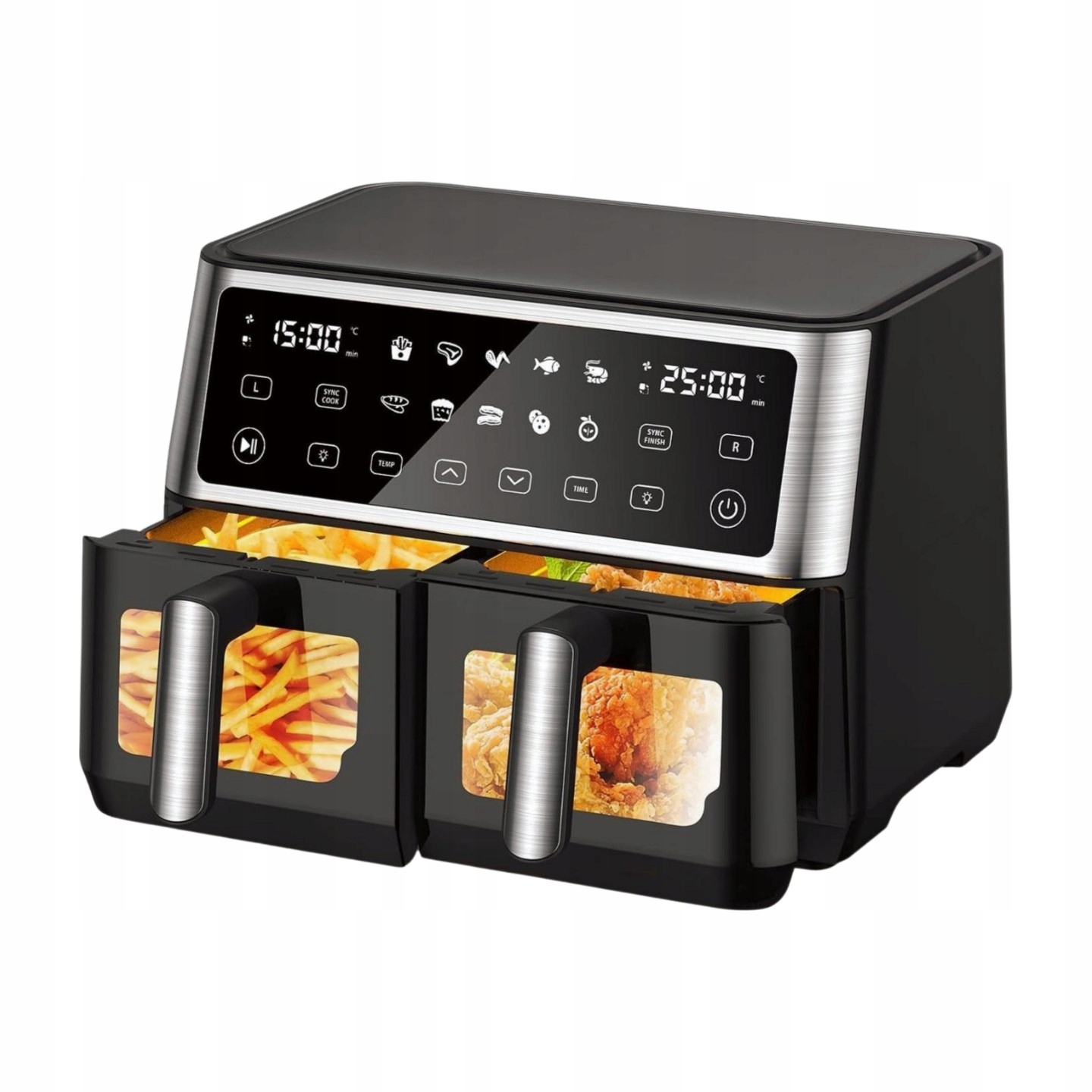 Beztuková fritéza Air Fryer Tomanto Dual Zone XXL 10L Dvě Komory