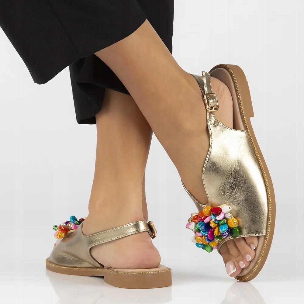 Filippo DS6230/24 GO Buty damskie sandały letnie z koralikami Marka Filippo