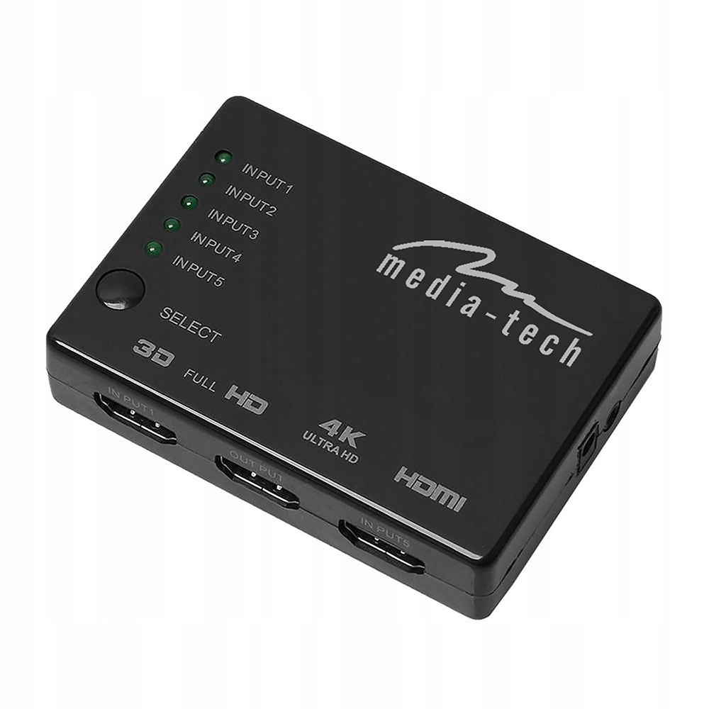 

MT5207 Media-Tech 5 portowy przełącznik Hdmi