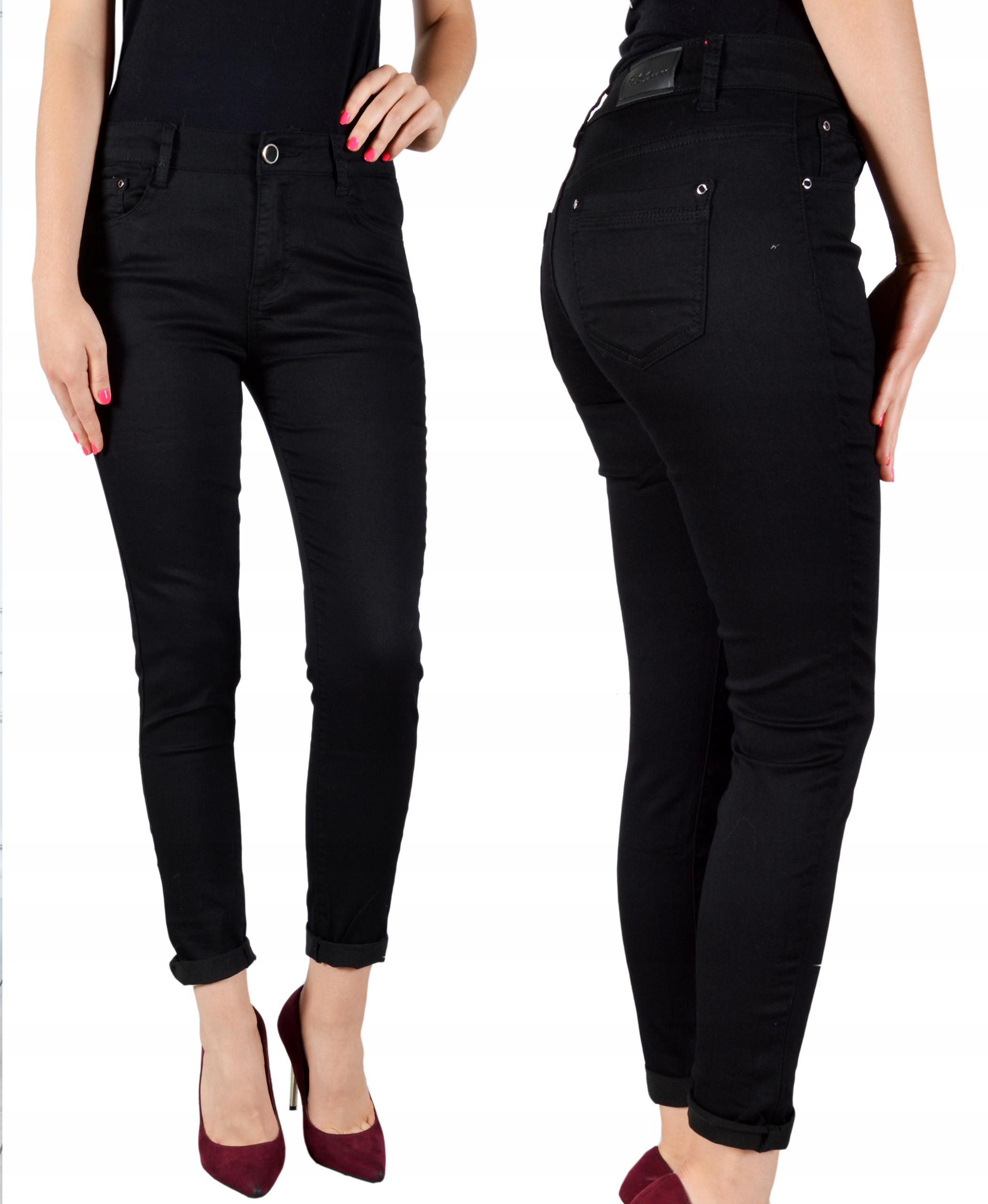 

Damskie Spodnie Jeansy Jeansowe Modelujące Czarne
