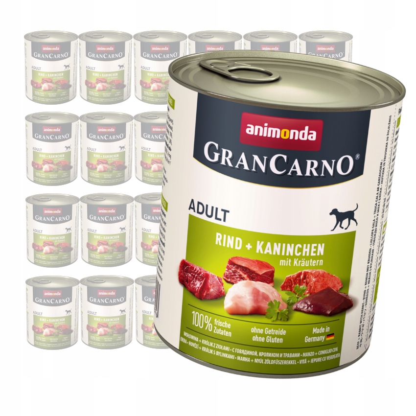 Levně Animonda GranCarno Adult 24x800g Vlhké Krmivo pro psy Hovězí králík Bylinky