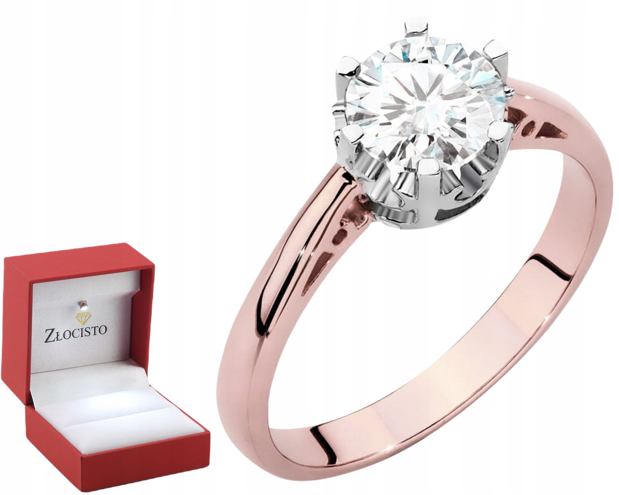 Růžové Zlato Prstýnek Diamantový Laboratorní Briliant Gravírování