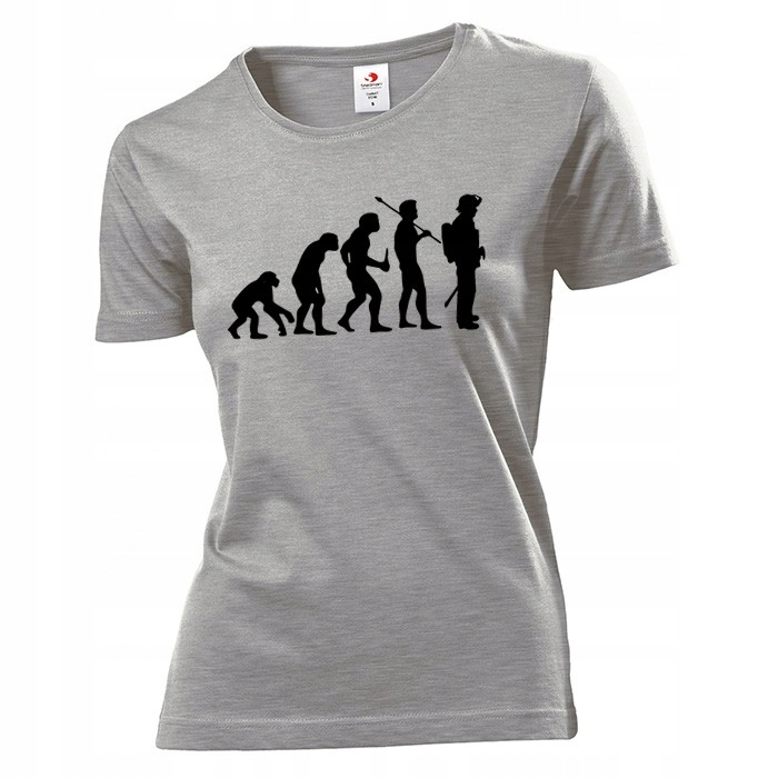 

Koszulka damska Ewolucja człowieka strażak L