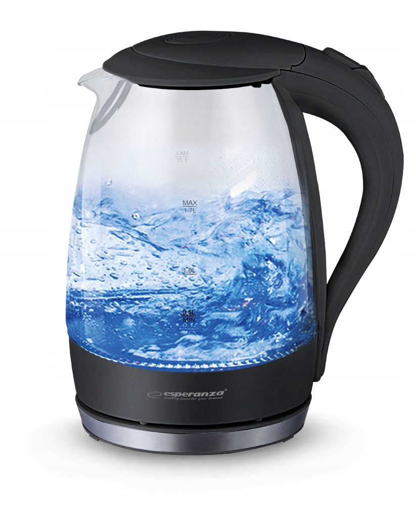 CZAJNIK ELEKTRYCZNY BEZPRZEWODOWY DUŻY SZKLANY PODŚWIETLANY Z DIODĄ LED Kod producenta czajnik elektryczny 1,7 Esperanza Salto Angel