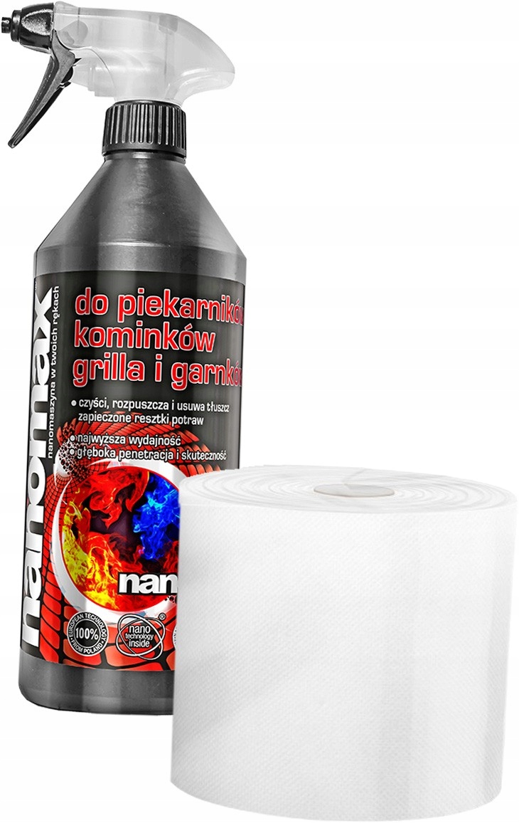 Levně Nanomax Tekutý přípravek na mytí Trouby, grilu, krbu a připálenin 1 l Ručník