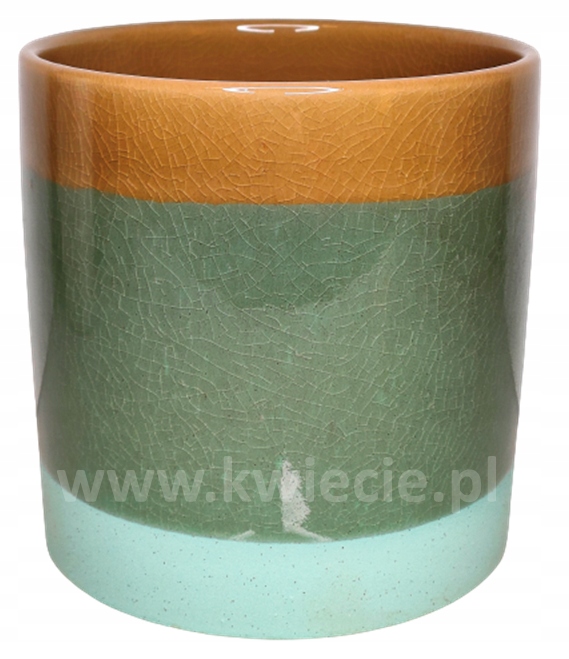 Osłonka CERAMICZNA Doniczka Turkus Oliwka 13 cm