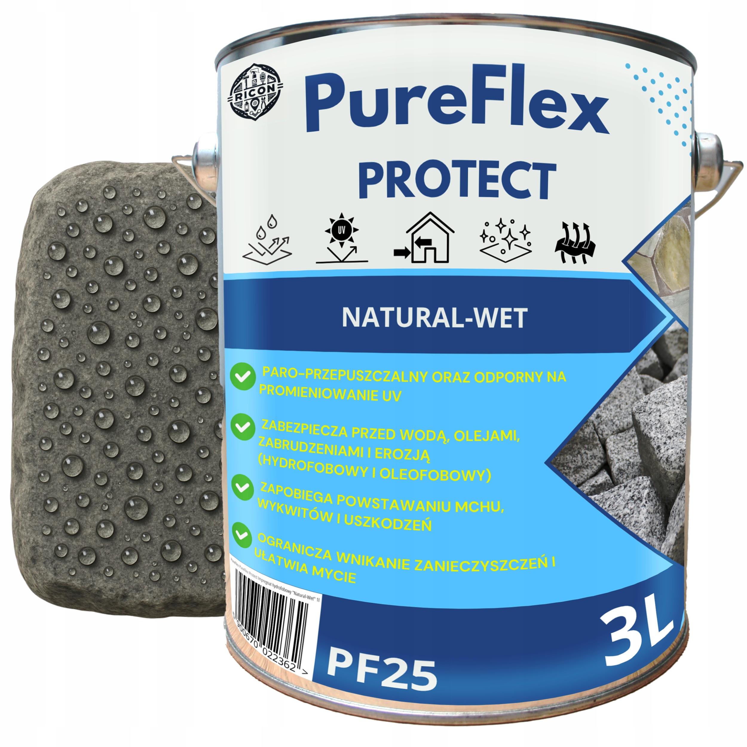 Impregnat Do Kamienia Granitu Marmuru Mokry Kamień Hydrofobowy 3L