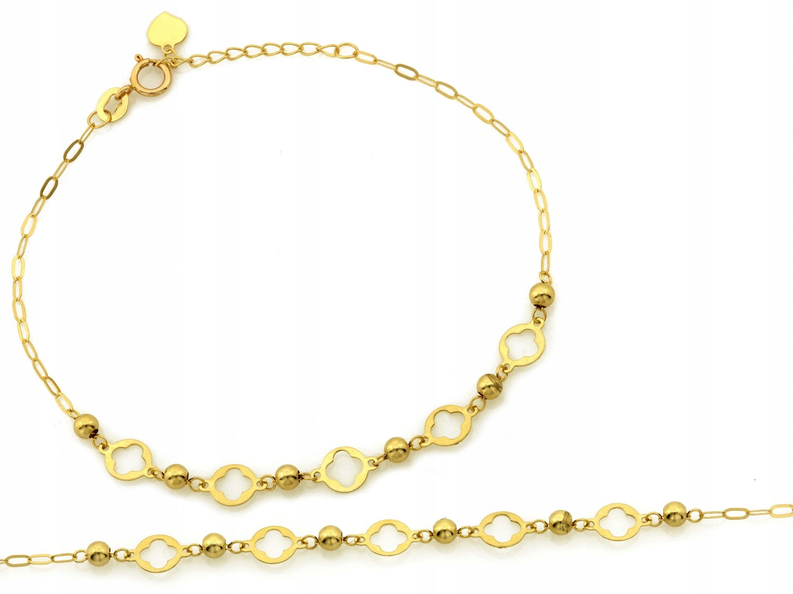 Náramek zlatý 585 jemný elegantní s kuličkami r19 Kuličky 0,99 g