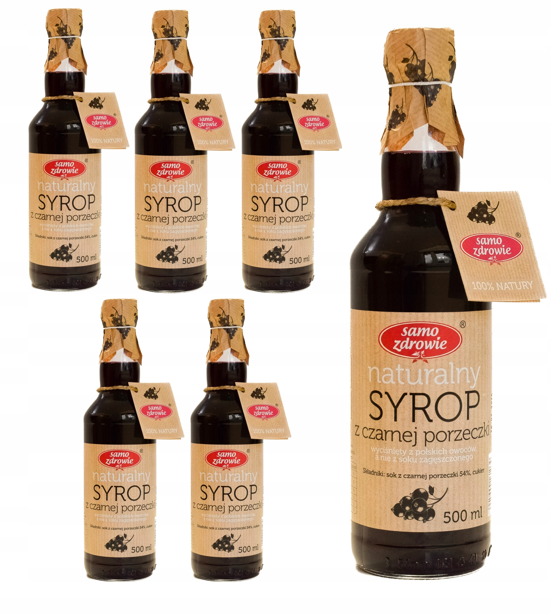 Naturalny syrop z czarnej porzeczki Samo Zdrowie Nfc 500 ml 6 szt.